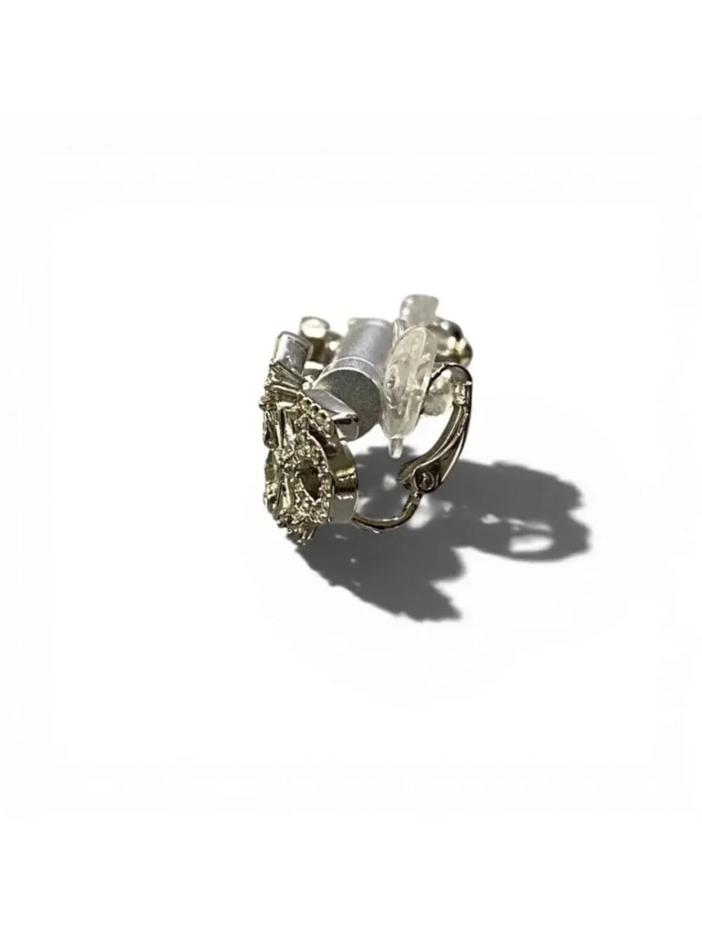 Chanel No5 CC Logo Rhinestone Metal Earrings